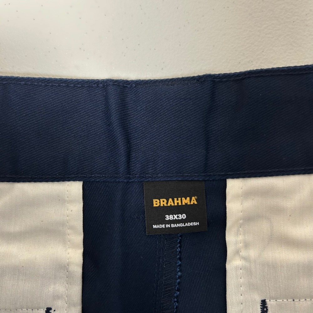 Brahma Work Pants Mens 38x30 Dark Navy Straight Leg Twill BR34100125594 - Picture 3 of 12
